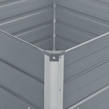 NNEVL Raised Garden Bed 100x100x45 cm Galvanised Steel Grey