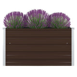NNEVL Raised Garden Bed 100x100x45 cm Galvanised Steel Brown