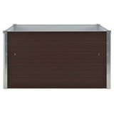NNEVL Raised Garden Bed 100x100x45 cm Galvanised Steel Brown
