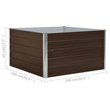 NNEVL Raised Garden Bed 100x100x45 cm Galvanised Steel Brown
