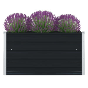 NNEVL Raised Garden Bed 100x100x45 cm Galvanised Steel Anthracite