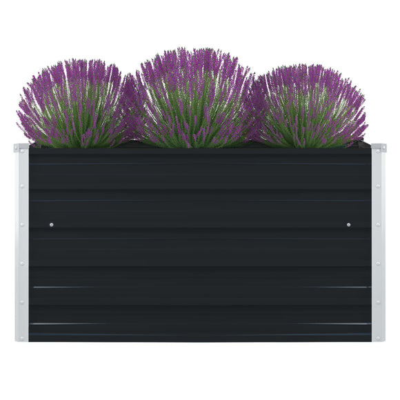 NNEVL Raised Garden Bed 100x100x45 cm Galvanised Steel Anthracite