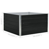 NNEVL Raised Garden Bed 100x100x45 cm Galvanised Steel Anthracite