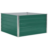 NNEVL Raised Garden Bed 100x100x45 cm Galvanised Steel Green