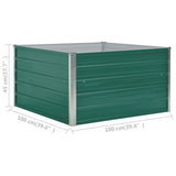 NNEVL Raised Garden Bed 100x100x45 cm Galvanised Steel Green
