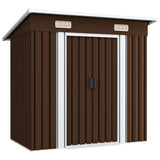 NNEVL Garden Storage Shed Brown 194x121x181 cm Steel