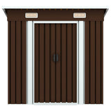 NNEVL Garden Storage Shed Brown 194x121x181 cm Steel