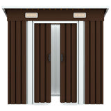 NNEVL Garden Storage Shed Brown 194x121x181 cm Steel