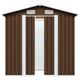 NNEVL Garden Storage Shed Brown 204x132x186 cm Steel