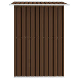 NNEVL Garden Storage Shed Brown 204x132x186 cm Steel