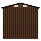 NNEVL Garden Storage Shed Brown 204x132x186 cm Steel
