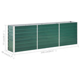 NNEVL Garden Raised Bed Galvanised Steel 240x40x77 cm Green