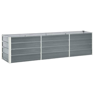 NNEVL Garden Raised Bed Galvanised Steel 240x40x45 cm Grey