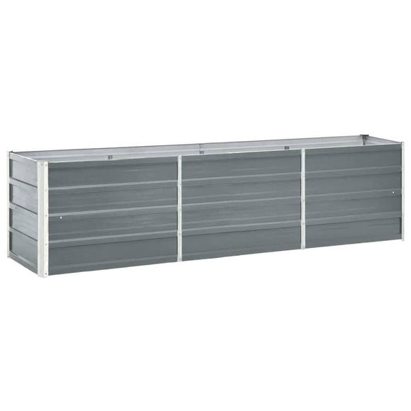 NNEVL Garden Raised Bed Galvanised Steel 240x40x45 cm Grey