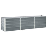 NNEVL Garden Raised Bed Galvanised Steel 240x40x45 cm Grey