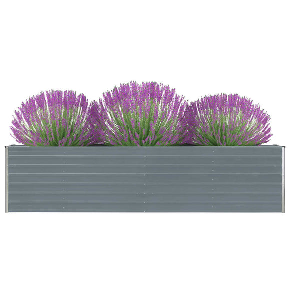 NNEVL Raised Garden Bed 320x40x77 cm Galvanised Steel Grey