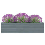 NNEVL Raised Garden Bed 320x40x77 cm Galvanised Steel Grey