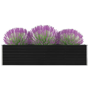 NNEVL Raised Garden Bed 320x40x77 cm Galvanised Steel Anthracite