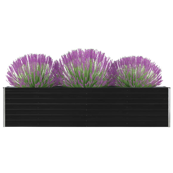 NNEVL Raised Garden Bed 320x40x77 cm Galvanised Steel Anthracite