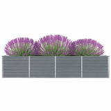 NNEVL Garden Raised Bed Galvanised Steel 320x40x45 cm Grey