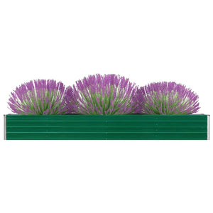 NNEVL Garden Raised Bed Galvanised Steel 320x40x45 cm Green