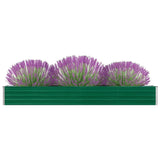 NNEVL Garden Raised Bed Galvanised Steel 320x40x45 cm Green