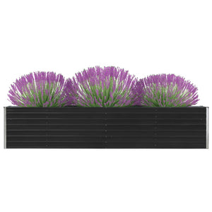 NNEVL Garden Raised Bed Galvanised Steel 320x40x45 cm Anthracite