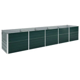 NNEVL Garden Raised Bed Galvanised Steel 400x80x45 cm Green