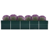 NNEVL Garden Raised Bed Galvanised Steel 400x80x45 cm Green