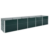 NNEVL Garden Raised Bed Galvanised Steel 400x80x77 cm Green