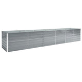NNEVL Garden Raised Bed Galvanised Steel 480x80x45 cm Grey