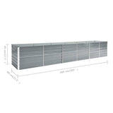 NNEVL Garden Raised Bed Galvanised Steel 480x80x45 cm Grey