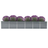 NNEVL Garden Raised Bed Galvanised Steel 480x80x45 cm Grey