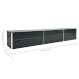 NNEVL Garden Raised Bed Galvanised Steel 480x80x45 cm Anthracite