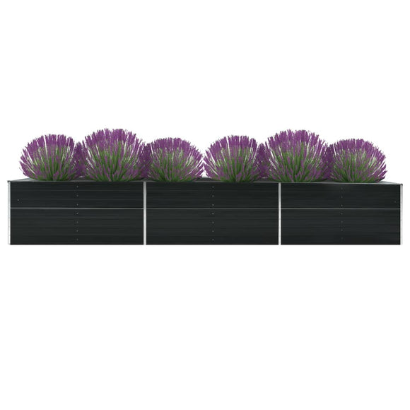 NNEVL Garden Raised Bed Galvanised Steel 480x80x45 cm Anthracite
