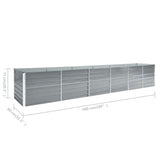 NNEVL Garden Raised Bed Galvanised Steel 480x80x77 cm Grey