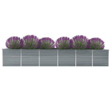 NNEVL Garden Raised Bed Galvanised Steel 480x80x77 cm Grey