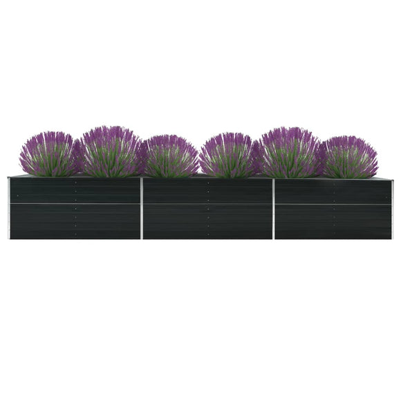 NNEVL Garden Raised Bed Galvanised Steel 480x80x77 cm Anthracite