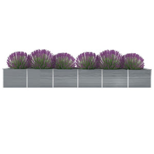 NNEVL Garden Raised Bed Galvanised Steel 600x80x45 cm Grey