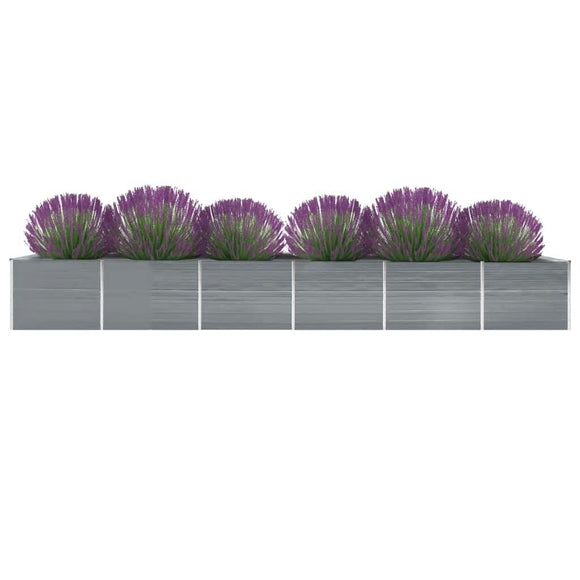 NNEVL Garden Raised Bed Galvanised Steel 600x80x45 cm Grey