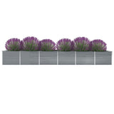 NNEVL Garden Raised Bed Galvanised Steel 600x80x45 cm Grey