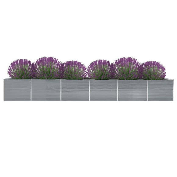 NNEVL Garden Raised Bed Galvanised Steel 600x80x77 cm Grey
