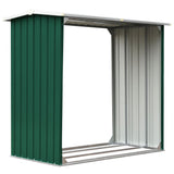 NNEVL Log Storage Shed Galvanised Steel 172x91x154 cm Green