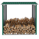 NNEVL Log Storage Shed Galvanised Steel 172x91x154 cm Green
