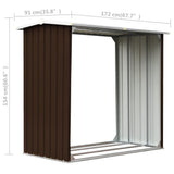NNEVL Log Storage Shed Galvanised Steel 172x91x154 cm Brown