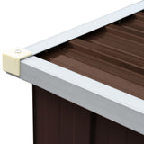 NNEVL Garden Log Storage Shed Galvanised Steel 330x84x152 cm Brown