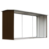 NNEVL Garden Log Storage Shed Galvanised Steel 330x92x153 cm Brown
