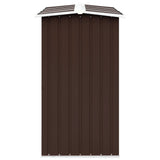NNEVL Garden Log Storage Shed Galvanised Steel 330x92x153 cm Brown