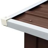 NNEVL Garden Log Storage Shed Galvanised Steel 330x92x153 cm Brown