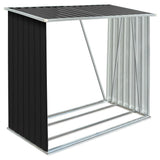 NNEVL Garden Log Storage Shed Galvanised Steel 163x83x154 cm Anthracite